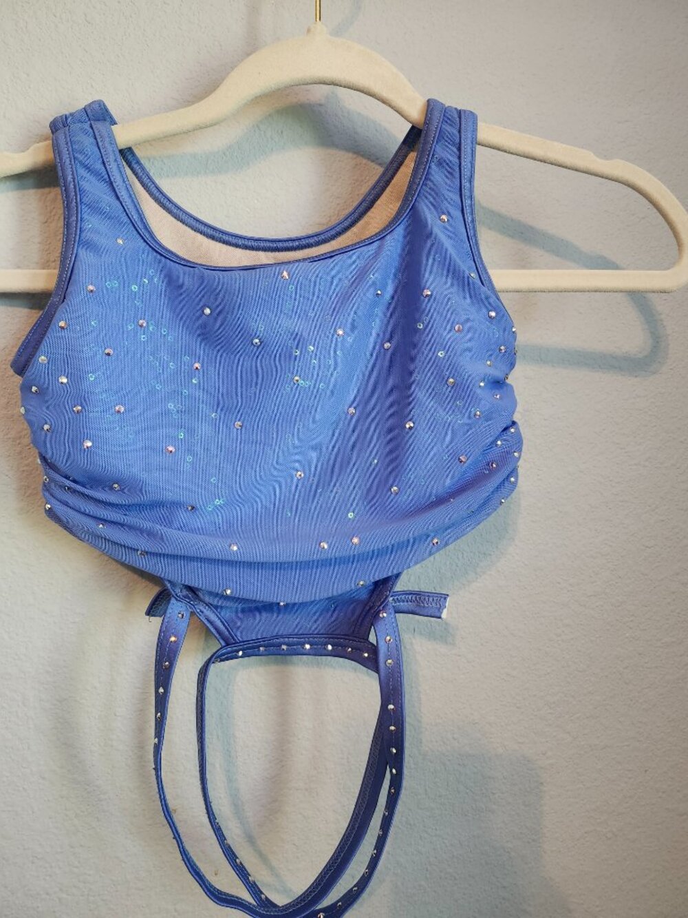 Weissman Girls LC Blue Rhinestone 2 Piece Dance Costume Lyrical Contemporary